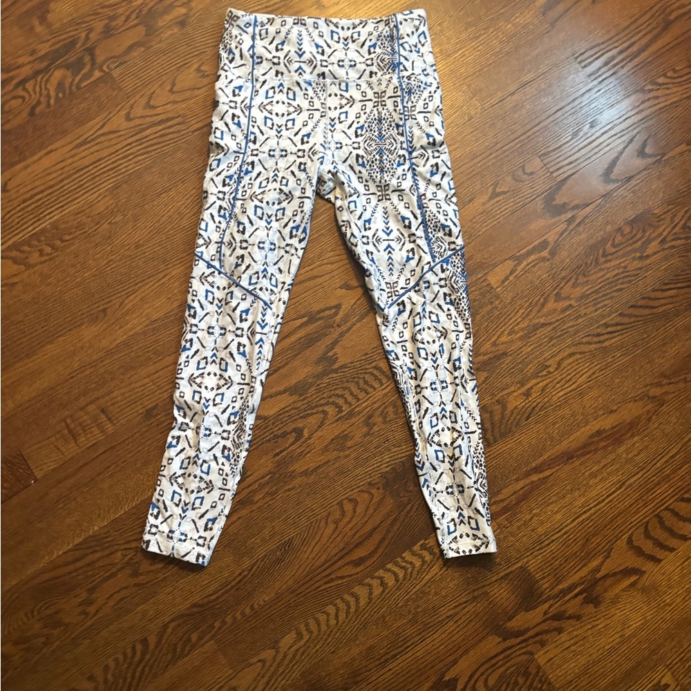 Calia Cream and Blue Patterned leggings